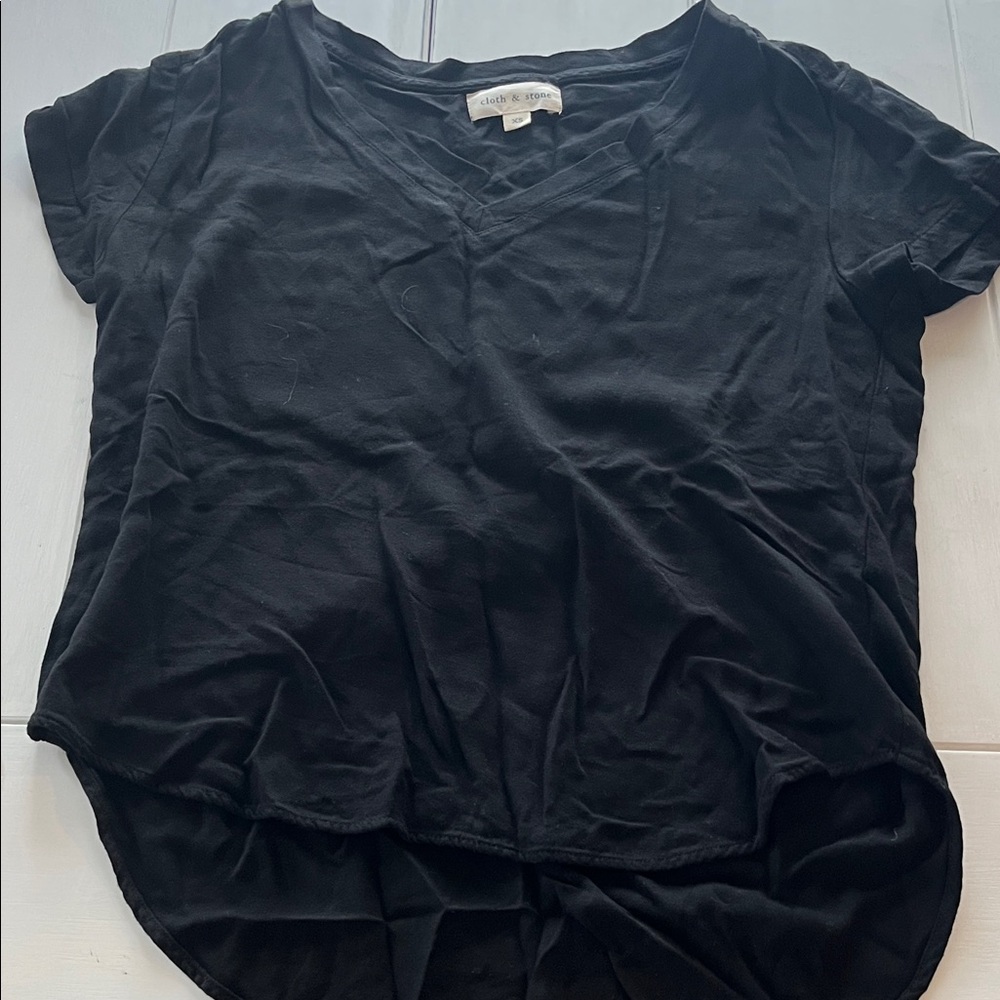 Cloth & Stone/Cotton top short sleeve/black/XS/NWOT/never worn